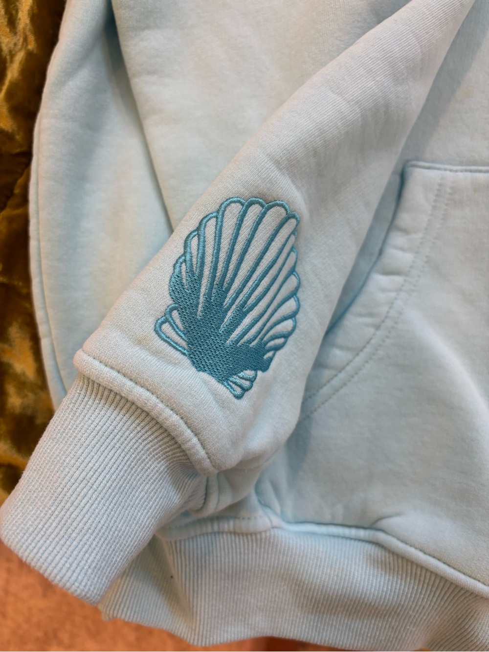 Light Blue Palm-Graphic Pullover Hoodie - Picture 2 of 5